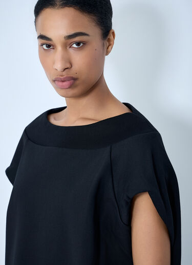 LN-CC® - Dries Van Noten: Draped Sleeve Top - Black Dries Van Noten Draped Sleeve Top Black dvn0263002