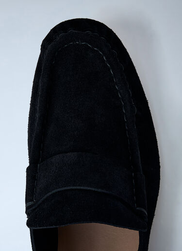 LN-CC® - The Row: Suede Loafers - Black The Row Suede Loafers Black row0161009