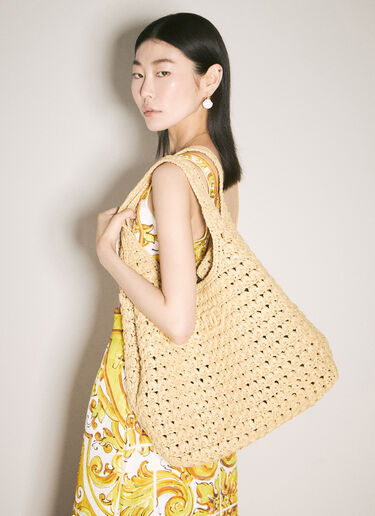 LN-CC® - Dolce & Gabbana: 3.5 Raffia Shopping Bag - Beige Dolce & Gabbana 3.5 Raffia Shopping Bag Beige dol0257016