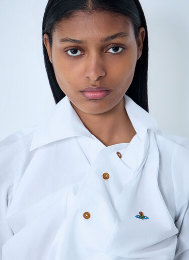 LN-CC® - Vivienne Westwood: Asymmetrical Button-Detail Shirt - White Vivienne Westwood Asymmetrical Button-Detail Shirt White vvw0263003