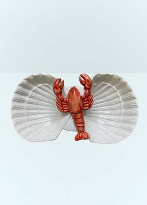 LN-CC® - Les-Ottomans: Two Shells Lobster Starter Plate - White Les-Ottomans Two Shells Lobster Starter Plate White wps0691545
