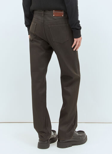 LN-CC® - Dries Van Noten: Waxed Jeans - Dark Brown Dries Van Noten Waxed Jeans Dark Brown dvn0158014