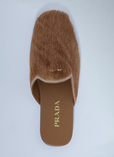 LN-CC® - Prada: Leather Pony-Hair Mules - Sand Prada Leather Pony-Hair Mules Sand pra0262111