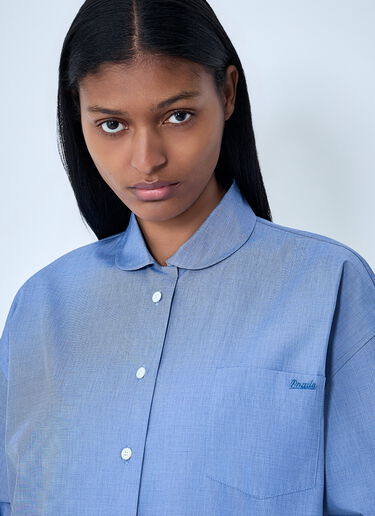 LN-CC® - Prada: Fil-à-fil Shirt - Blue Prada Fil-à-fil Shirt Blue pra0264031