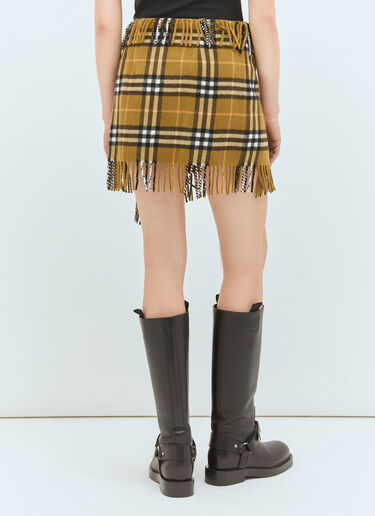 LN-CC® - Burberry: 格纹羊毛羊绒围巾半裙 - 棕色 Burberry 格纹羊毛羊绒围巾半裙 棕色 bur0258002
