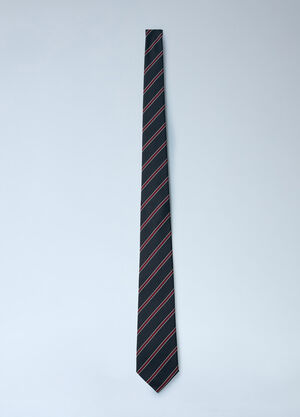 Saint Laurent Silk Stripe Tie Burgundy sla0260027