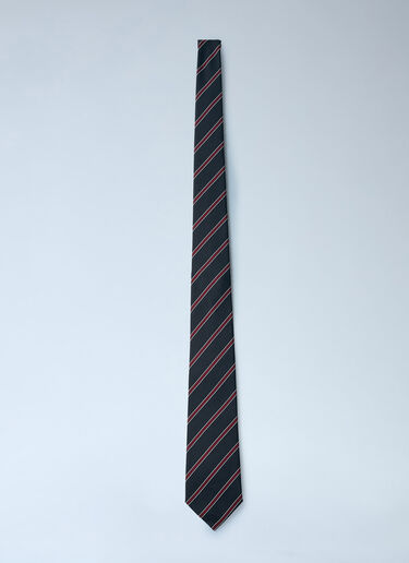 LN-CC® - Saint Laurent: Silk Stripe Tie - Burgundy Saint Laurent Silk Stripe Tie Burgundy sla0260027