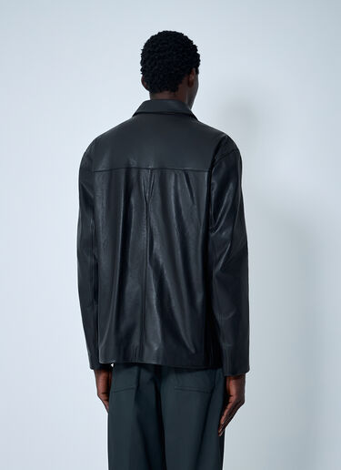 Lemaire Single-Breasted Leather Blazer Black lem0162015