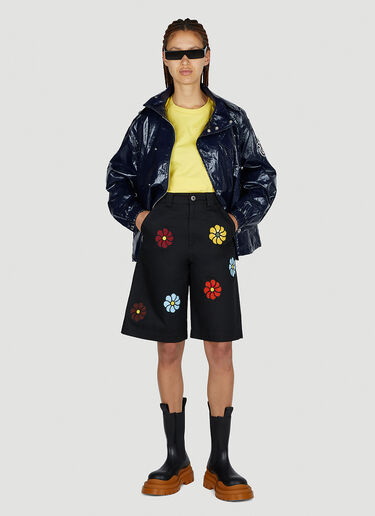 1 Moncler JW Anderson 花卉百慕大短裤 黑色 mjw0352005