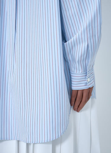LN-CC® - Prada: Half-Zip Pinstripe Shirt - Blue Prada Half-Zip Pinstripe Shirt Blue pra0264040