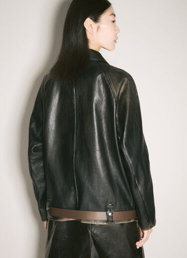 Prada 가죽 블루종 재킷 블랙 pra0258012