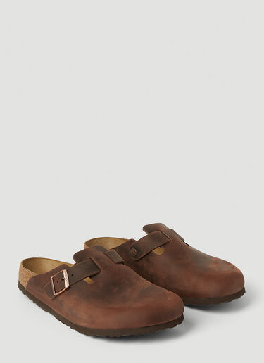 LN-CC® - Birkenstock: Boston Oiled Leather Mules - Brown Birkenstock Boston Oiled Leather Mules Brown brk0344003