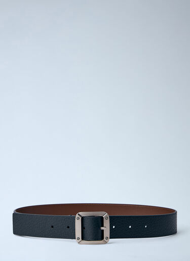LN-CC® - Acne Studios: Textured Reversible Leather Belt - Black Acne Studios Textured Reversible Leather Belt Black acn0264063