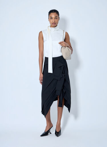 Bottega Veneta Asymmetric Layered Skirt Black bov0264048