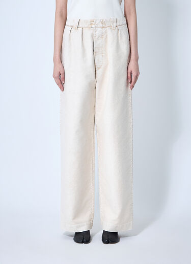 LN-CC® - Maison Margiela: Wide Leg Pants - Beige Maison Margiela Wide Leg Pants Beige mla0259010