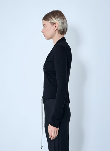 LN-CC® - Rick Owens: Allanah Long Sleeve Top - Black Rick Owens Allanah Long Sleeve Top Black ric0261014
