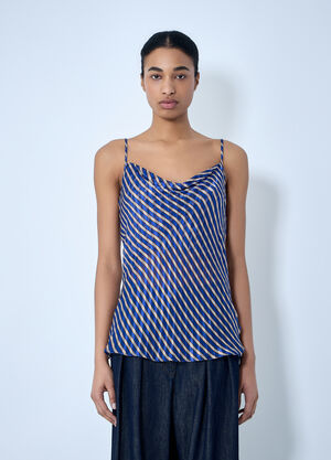 Dries Van Noten Diagonal Stripe Camisole Top Blue dvn0263009