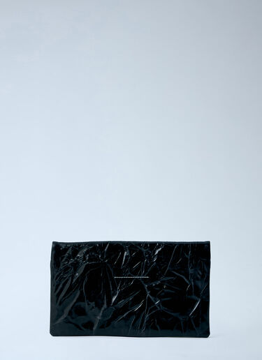 LN-CC® - MM6 Maison Margiela: Single-Stitch Logo Clutch Bag - Black MM6 Maison Margiela Single-Stitch Logo Clutch Bag Black mmm0264022