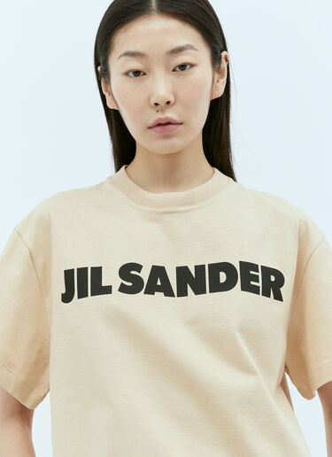LN-CC® - Jil Sander: Logo Print T-Shirt - Beige Jil Sander Logo Print T-Shirt Beige jil0256001