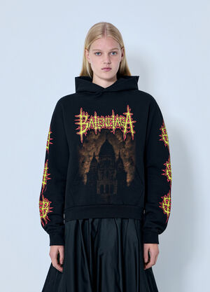 LN-CC® - Balenciaga: Medium Fit Hoodie - Black Balenciaga Medium Fit Hoodie Black bal0264001
