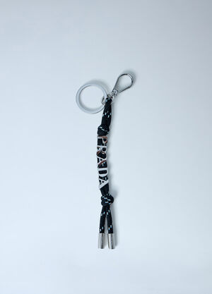 LN-CC® - Prada: Logo Embellished Keychain - Black Prada Logo Embellished Keychain Black pra0164002