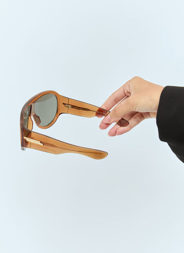 LN-CC® - Bottega Veneta: Scudo Shield Sunglasses - Brown Bottega Veneta Scudo Shield Sunglasses Brown bos0258002