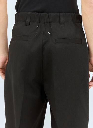 LN-CC® - Maison Margiela: Drawstring Twill Pants - Black Maison Margiela Drawstring Twill Pants Black mla0158006