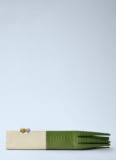 LN-CC® - Jacquemus: The Poireau Clutch Bag - Green Jacquemus The Poireau Clutch Bag Green jac0264045