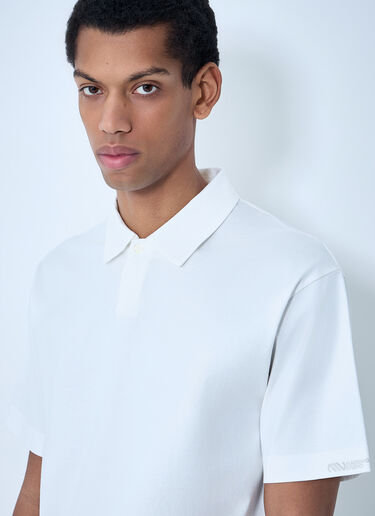 LN-CC® - Massimo Osti Studio: Mercerized Jersey Polo Shorts - White Massimo Osti Studio Mercerized Jersey Polo Shorts White mao0164012