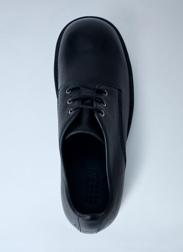 LN-CC® - MM6 Maison Margiela: Leather Derby Shoes - Black MM6 Maison Margiela Leather Derby Shoes Black mmm0163022