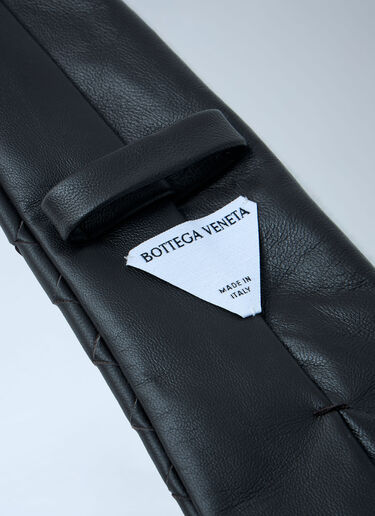 Bottega Veneta イントレチャートレザーネクタイ ブラウン bov0161008