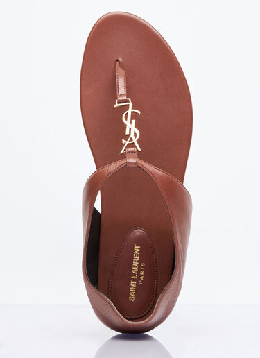 LN-CC® - Saint Laurent: Cassandra Sandals - Brown Saint Laurent Cassandra Sandals Brown sla0257045