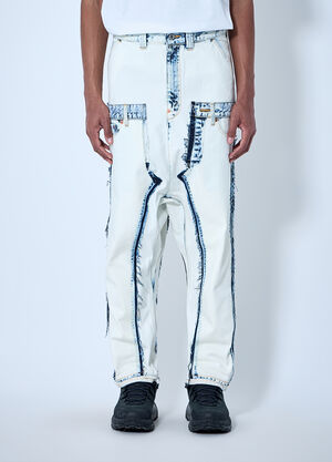 Junya Watanabe Deconstructed Panelled Denim Trousers White jwn0164004