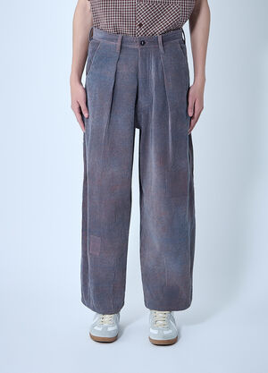 Story mfg. Lush Corduroy Cotton Carpenter Trousers Purple str0163005