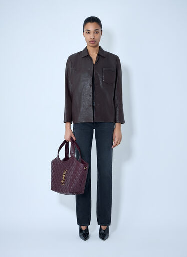 LN-CC® - Saint Laurent: Leather Jacket - Brown Saint Laurent Leather Jacket Brown sla0263021