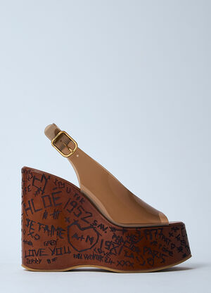 Chloé Maxime Wedge Sandals Brown chl0260016