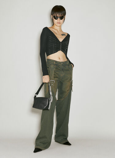 LN-CC® - KARA: Bow Pouch Shoulder Bag - Black KARA Bow Pouch Shoulder Bag Black kar0253008