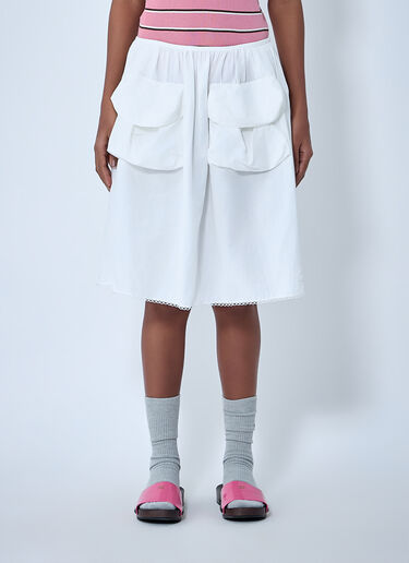 LN-CC® - Miu Miu: Gathered Skirt - White Miu Miu Gathered Skirt White miu0263009