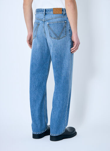LN-CC® - Bottega Veneta: Indigo Wide Leg Jeans - Blue Bottega Veneta Indigo Wide Leg Jeans Blue bov0159006