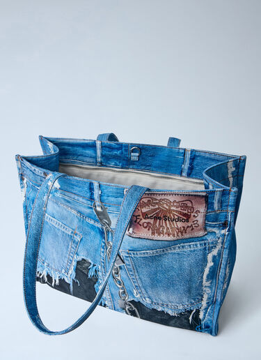 LN-CC® - Acne Studios: Trompe-L'Oeil Tote Bag - Blue Acne Studios Trompe-L'Oeil Tote Bag Blue acn0364006